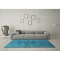 thumbnail image 3 of Ahgly Company Indoor Square Oriental Light Blue Industrial Area Rugs, 3' Square, 3 of 4