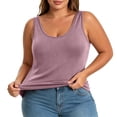thumbnail image 5 of SNKSDGM Female Women's Tank Tops 3X Ribbed Tank Tops for Women Cropped Built in Bra Shelf Bra Camisoles Adjustable Spaghetti Strap Tank Tops Basic Layer, 5 of 7