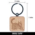 thumbnail image 2 of Loveable Bengal Cat Square Keychain Charm Tag - Engraved Wood, 2 of 6