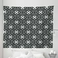 thumbnail image 1 of Black and White Tapestry, Abstract Checkered Pattern Design with Monochrome Floral Details Vintage, Fabric Wall Hanging Decor for Bedroom Living Room Dorm, 5 Sizes, Black White, by Ambesonne, 1 of 1
