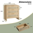 thumbnail image 6 of S-HOME Rattan Nightstand with 3 Drawers in Design, 22.8 Inches Wide Wooden Bedside Table for Bedroom Storage，Oak, 6 of 10