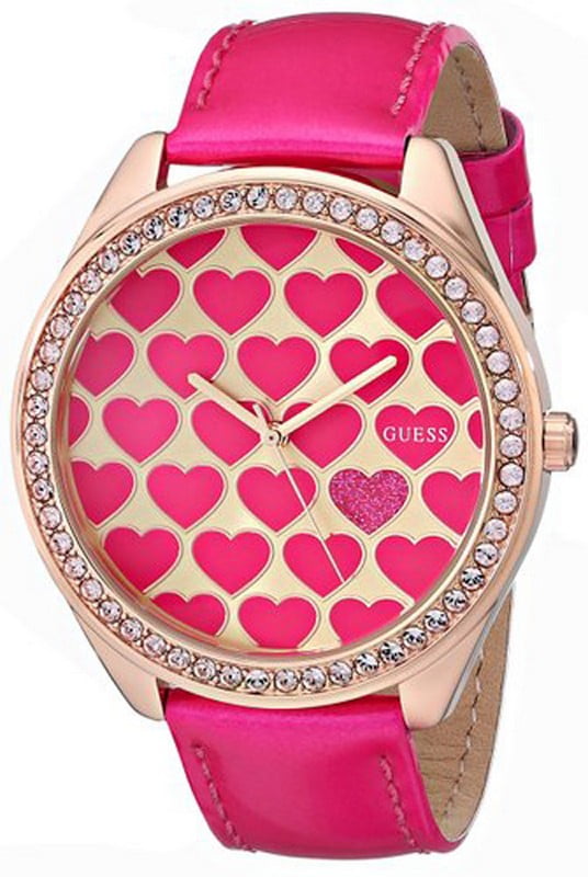 GUESS Women's Heart Pink Analog Watch - Walmart.com