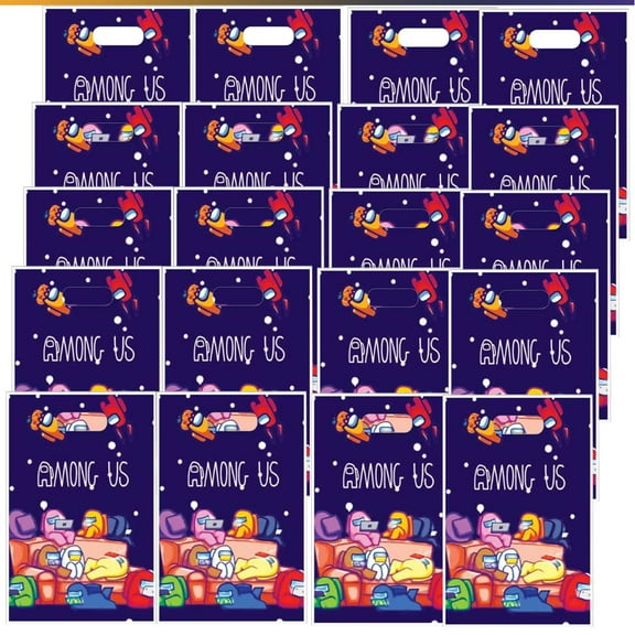 Among Us Candy Treat Bag Goodie Birthday Gift Bags Party Favors Handles Snack Supplies