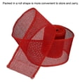 thumbnail image 3 of Unique Bargains 2.36 Inch Wide 3.28 Yards Wired Jute Crafts Roll Wrap Decoration Red, 3 of 6