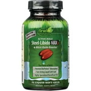 Irwin Naturals Active-Male Steel Libido Max3 + Nitric Oxide Booster 75 Sgels