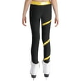 thumbnail image 3 of Haitryli Kids Girls Ice Skating Tights Dance Leggings Gymnastics Compression Pants Shiny Bottoms Gold 8, 3 of 7