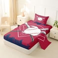 thumbnail image 2 of Erosebridal Modern Sports City Twin Sheet Sets, Cartoon Baseball Bedding,, 3-Piece, 2 of 5