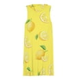 thumbnail image 3 of Lemons on Yellow Spring Summer Dresses for Women Fashion T-shirt Dress Casual Sleeveless Loose Sundress with Pockets, 3 of 5