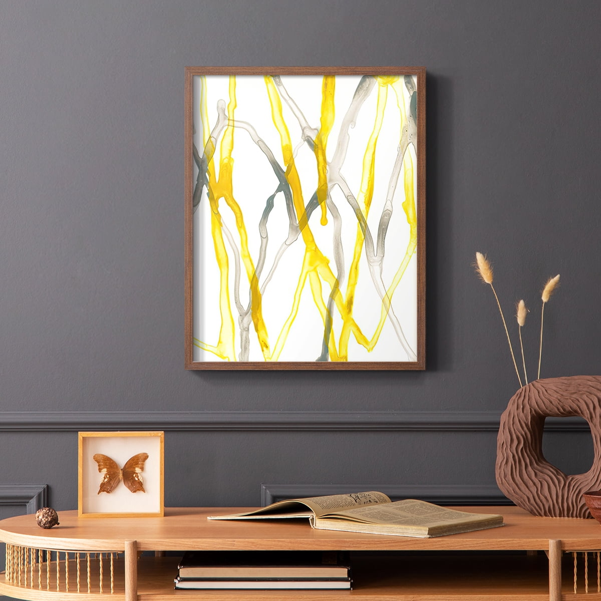 Runnel XX Framed Print in Brown Solid Wood Framed Print No Nail Hanging