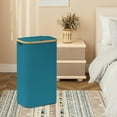 thumbnail image 1 of Cesta para ropa sucia Cesta para ropa sucia de bambú Cesta para ropa sucia con mango de madera y tapa Cesta de almacenamiento Cesta para ropa sucia de bambú para el hogar Cesta para ropa sucia de, 1 of 9