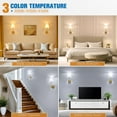thumbnail image 4 of 14.5 inch Battery Operated Wall Sconce Set of 2,Gold Rechargeable Wall Lights with 5200mAh Dimmable Detachable Bulbs and Remote,9 Colors Wireless Sconces for Bedroom Living Room Hallway Decor, 4 of 8