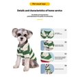thumbnail image 2 of 1pc Green Polyester Material Striped Polo Shirt With Beaded Collar & Stretchy Cat Patterned T-shirt Dog Clothes For Small Dogs, 2 of 4