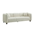 thumbnail image 3 of Christopher Knight Home 87" Modern Upholstered Sofa, Oversized 3-Seater Couch with Pillows, Wood Legs, Beige, 3 of 7