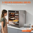 thumbnail image 2 of KFFKFF Food Heating Cabinet, 5-Level Catering Warmer with Moisture Tray, 5 Containers, Dual Glass Doors and Customizable Racks, Stainless Steel Food Heating Unit, Perfect for Holding Pizza, Chicken, 2 of 9