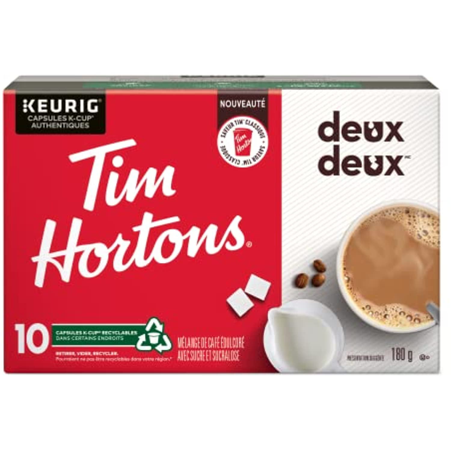 Tim Hortons Double Delight Coffee, Single-Serve K-Cup Pods Compatible with  Keurig Brewers, 10ct K-Cups Capsule