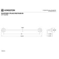 thumbnail image 3 of Kingston Brass BA4811MB Metropolitan 24-Inch Single Towel Bar in Matte Black, 3 of 6