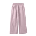 thumbnail image 5 of Girls Pants Summer Elastic Waist Wide Leg Pants Lightweight Flowy Boho Beach Vacation Lounge Trousers, 5 of 7