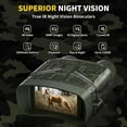 thumbnail image 2 of Night Vision Goggles - 4K Night Vision Binoculars for Adults, 3'' HD Screen Binoculars can Save Photo and Video with 32GB TF Card, Camouflage, 2 of 7
