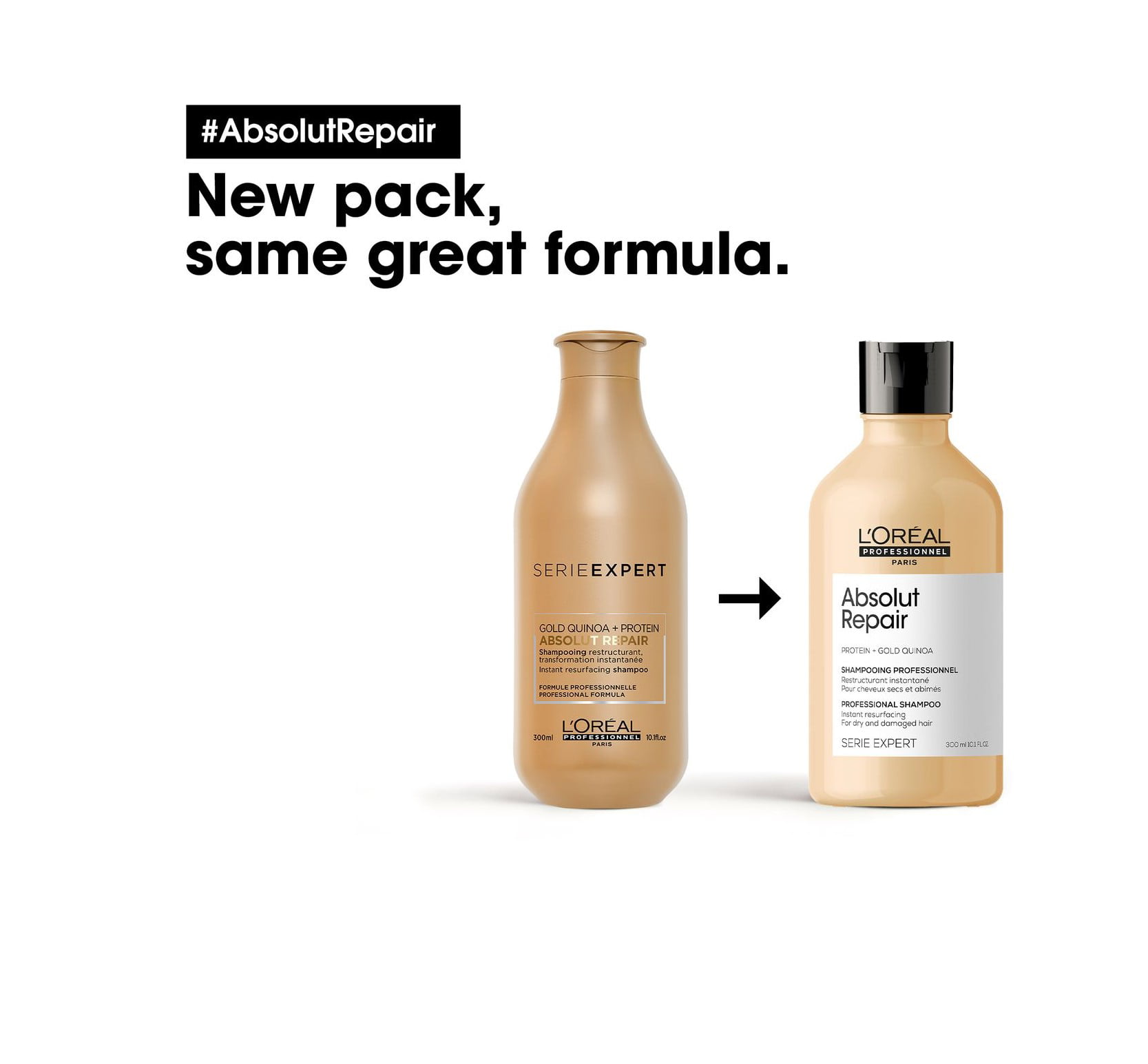 Loreal Serie Expert Absolut Repair Protein+Gold Shampoo 10.1 oz - Walmart.com