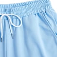 thumbnail image 4 of Mens Summer Shorts Men's Letter Graphic Track Shorts Drawstring Waist Summer Workout for Running and Gym Light Purple M, 4 of 5