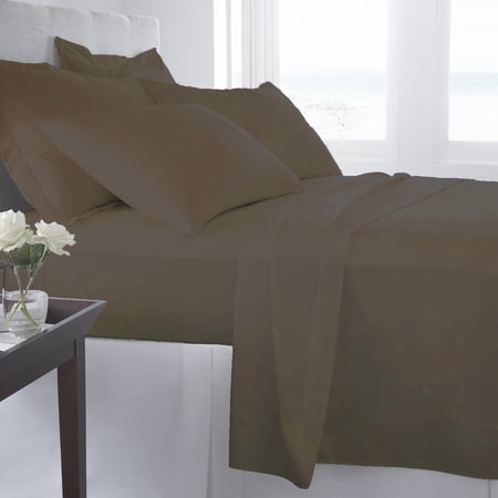 Woven Trends Hotel Luxury Bed Sheets Set - 1800 Series Supreme Collection Extra Deep Pockets Twin Sheets Wrinkle Fade Stain Resistant Softest Sheets (Twin Brown)
