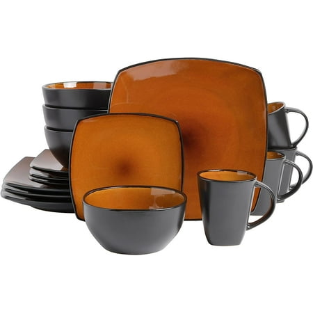 

Ceramic tablewareSoho Lounge 16-Piece Square Reactive Glaze Dinnerware Set Red