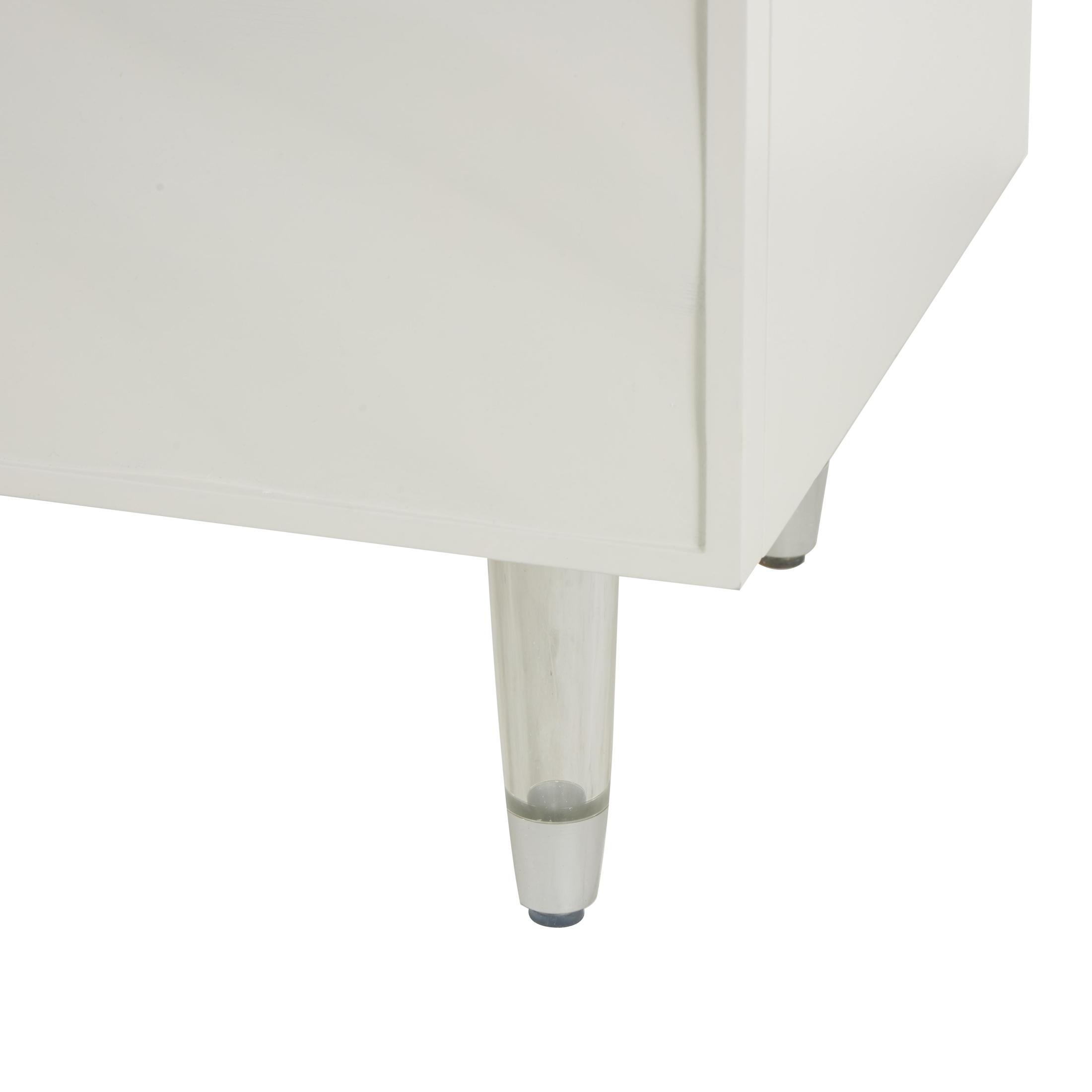 DecMode 35" x 32" White Wooden 2 Door Cabinet with Silver Knobs and Legs, 1-Piece