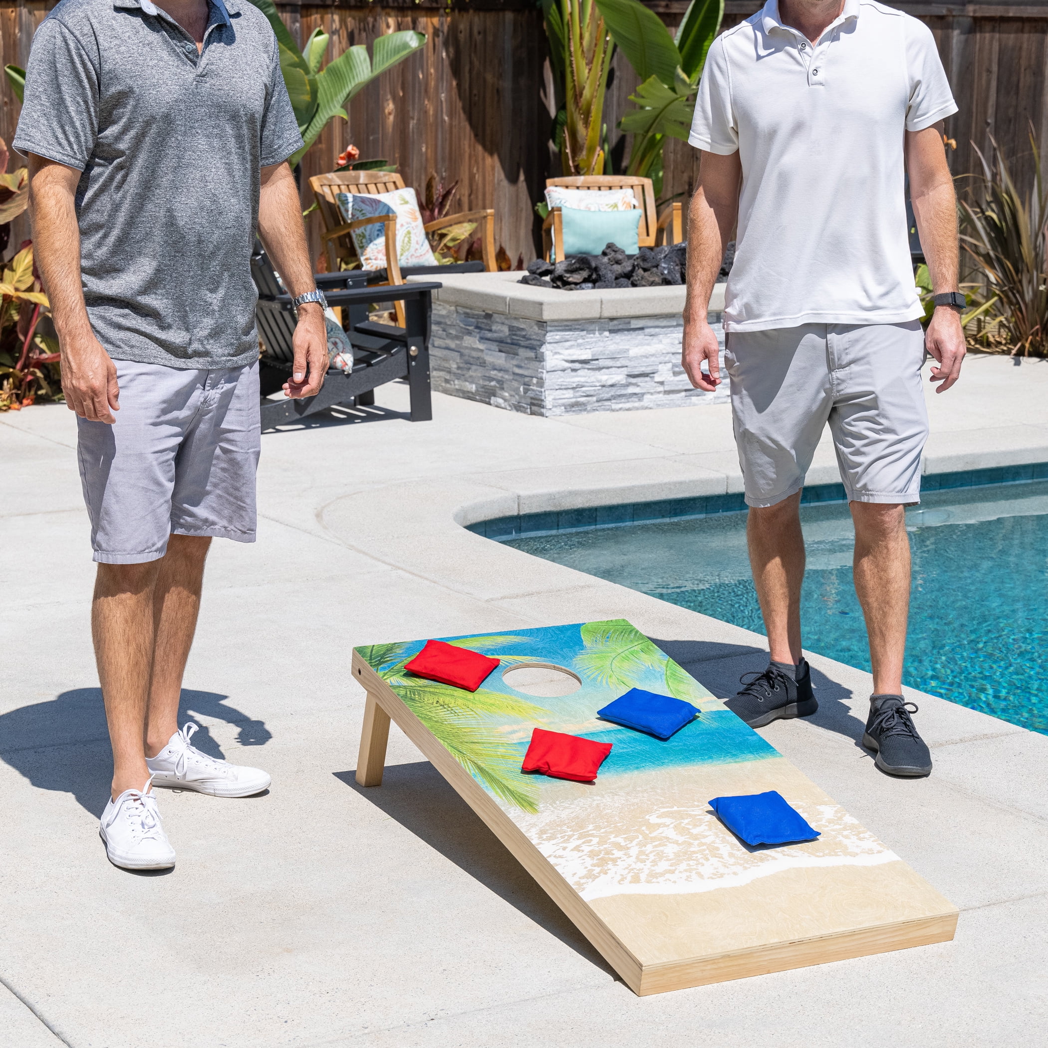 GoSports Cornhole Outdoor Bean Bag Toss Lawn Board - 4'x2