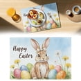 thumbnail image 2 of Easter Placemats, Bunny Rabbits Flower Eggs Easter Placemats, Seasonal Spring Table Mats for Dining Table Kitchen Decorations, Spring Farmhouse Rustic Eggs Table Decor 11.8"x17.7", 2 of 9