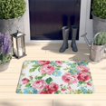 thumbnail image 2 of Pioneer Flower Floral Print Flannel Non Slip Door Rugs,Washable Door Mats Indoor,Decorative Door Mats,Dirt-Resistant and Absorbent Doormat for Entrance,Bedroom,Kitchen,Bathroom,23.5"x16", 2 of 5