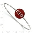 thumbnail image 2 of 925 Sterling Silver Rh-plated LogoArt Pi Beta Phi Enameled Slip-on Bangle; 7 inch; for Adults and Teens; for Women and Men, 2 of 2