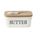 thumbnail image 3 of Esquirla Ceramic Butter Dish Cheese Butter Storage Box Practical Butter Container Butter Holder Box for Tools Refrigerator Dining Room White Butter, 3 of 8