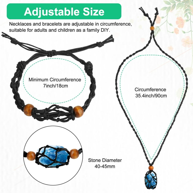 1pc, Boho Style Crystal Necklace Holder Cord, Empty Adjustable Crystal  Stone Holder, Braided Necklace Adjustable Length Crystal Stone Lucky Stone  Pendant Net Cord For Jewelry Making Necklaces,Crystal Necklace Bracelet  Holder Cord, Empty