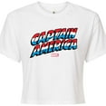 thumbnail image 3 of Marvel Captain America - Logo - Juniors Cropped Graphic T-Shirt, 3 of 5