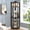 Black, variant on Jopath Glass Corner Cabinet, Glass Display With Light, Wine Cabinet with Adjustable Glass Shelves Carved Decoration for Living Room Cherry(Bulb Included)