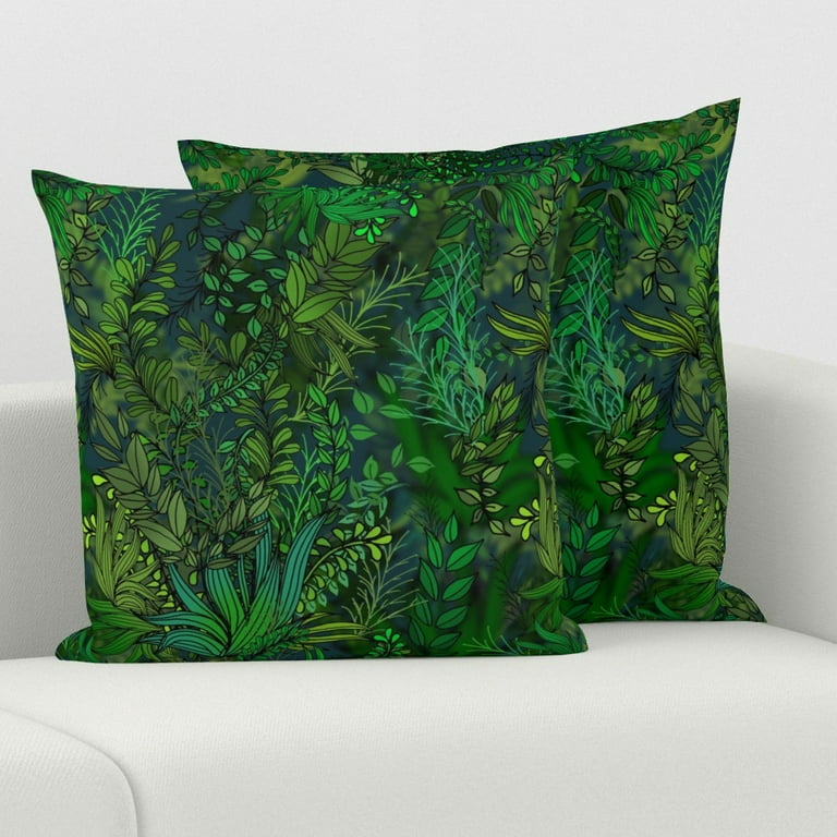 Handmade Brightly Colored Turquoise Tropical Floral Lumbar Throw Pillow