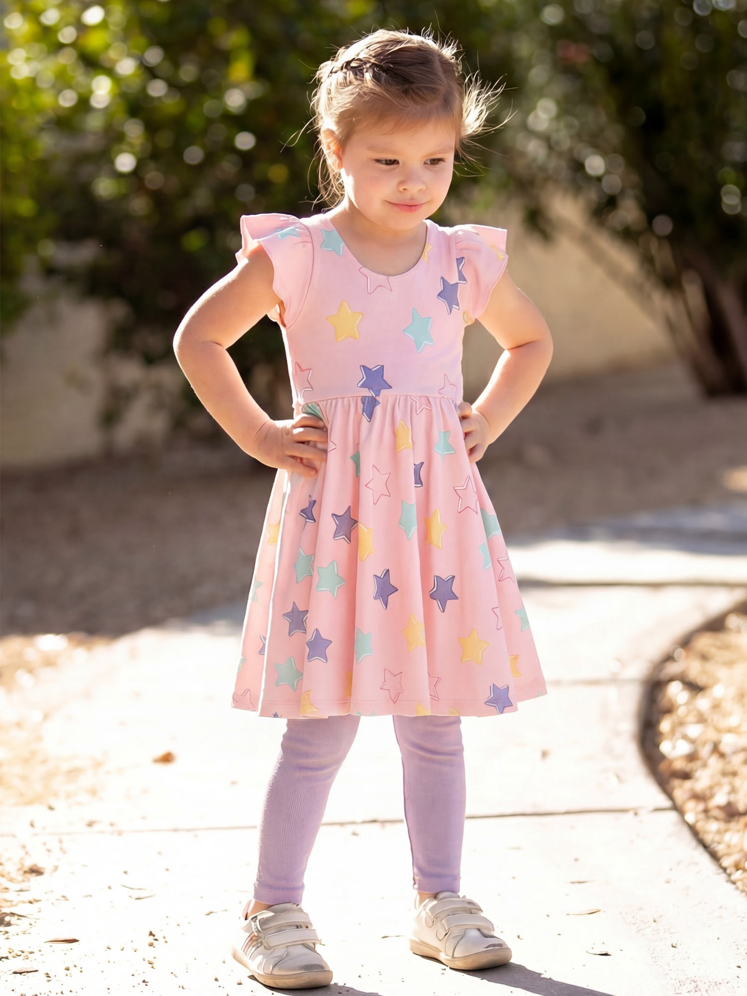 M+A By Monica + Andy Organic Cotton Short Sleeve Let's Dance Dress and Legging Set, Sizes 12-18M to 5T