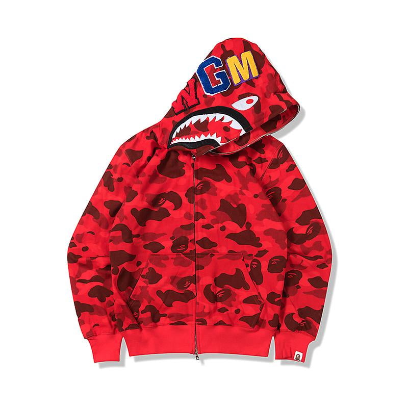 Adults Shark Hoodie Camo Print Cotton Casual Loose Zip Hoodie Jacket For Men Women Walmart