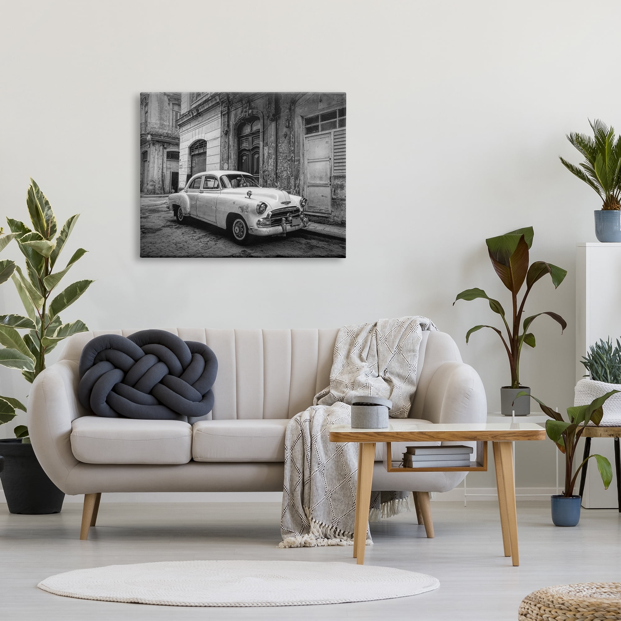 Stupell Industries Antique Car in City Transportation Photography Gallery Wrapped Canvas Print Wall Art, 40 x 30
