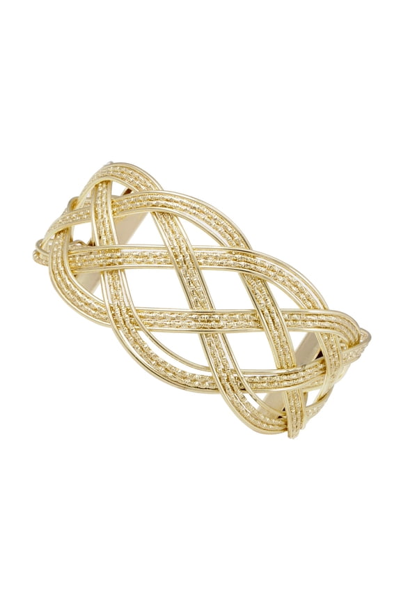 Gold Greek Goddess Textured Woven Braid Arm Band Wrist Cuff Costume Adjustable Bracelet