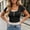 Black, variant on Womens Button Down Shirts Blouses Cropped Casual Tunic Short Sleeve Lace T Shirts for Women