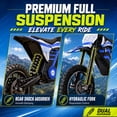 thumbnail image 6 of IVFJFV 500W Electric Dirt Bike for Kids,Up to 17.4MPH & 23.6 Miles,Two Speed Modes, Front & Rear Suspension,Mechanical Disc Brakes, 165 LBS,Beginner-Friendly Handle, All-Terrain,BLUE, 6 of 8