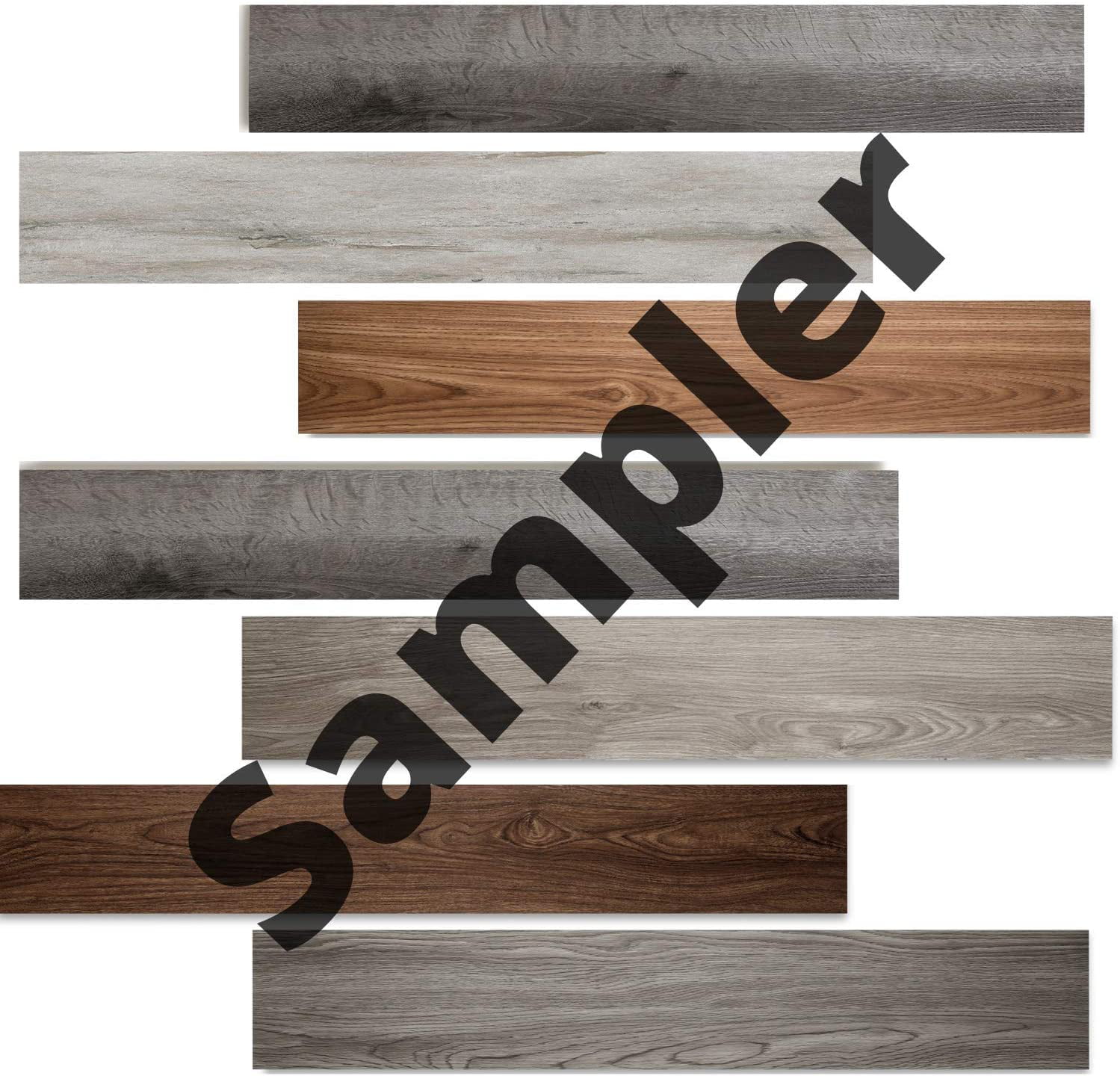 5 Sample Wood-Look Planks Luxury Vinyl Floor Tiles by Lucida USA Peel & Stick Adhesive Flooring for DIY Installation 6 x 12