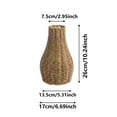 thumbnail image 3 of Rattan Vase for Flowers, 10.24" Rustic Woven Wicker Vase for Boho Home Decor, Dark Brown Imitation Rattan Flower Basket, Farmhouse Desktop Centerpiece for Pampas Grass, Dried Floral Arrangement, 3 of 6
