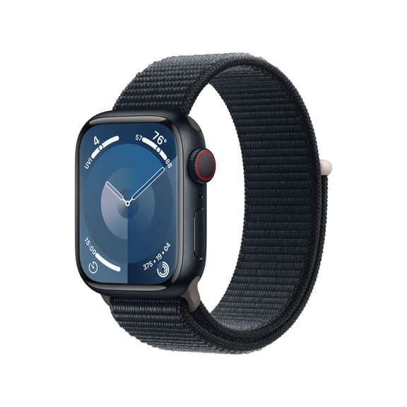 Apple Watch Series 9 With Blood Oxygen. GPS   Cellular 41mm Midnight Aluminum Case with Midnight Sport Loop.