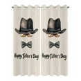 thumbnail image 2 of nqOlkjepod Outdoor Curtains for Patio Waterproof, Happy Father's Day Outdoor Privacy Panels Grommet, Funny Bow Beard Watercolor Blackout Outside Curtains for Porch/Cabana/Pergola 54"x95", 2 Panels, 2 of 8