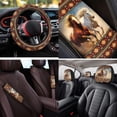 thumbnail image 4 of Uorisanigo Aztec Horse 14 Pack Car Seat Covers Full Set Comfortable Auto Steering Wheel Cover Cars Headrest Cover Car Console Cover Auto Seat Belt Cover and Water Cup Pad for Cars SUVs, 4 of 6