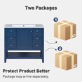 thumbnail image 5 of EUROCO 36" Bathroom Vanity with Sink Combo,Modern Freestanding Bathroom Storage Cabinet with 3 Drawer and Open Shelf, Solid Wood Frame,Blue, 5 of 9