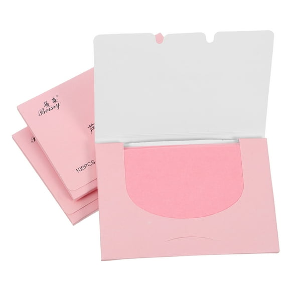 300pcs Hojas de transferencia de aceite Papel absorbente de aceite Tejidos de aceite de succión facial Papel de control de aceite facial (Fragancia de aloe 3 cajas)