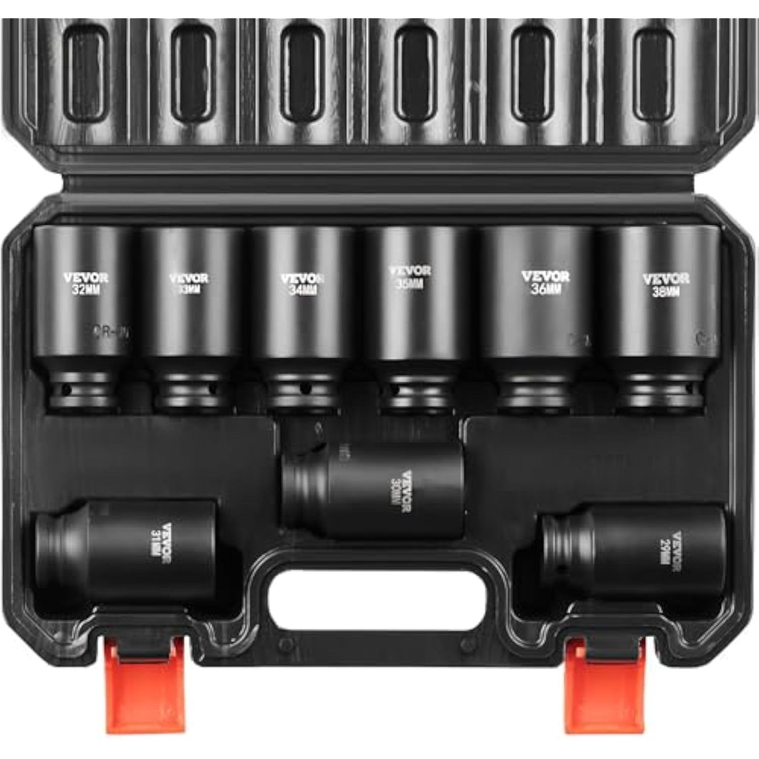 1/2" Drive Impact Socket Set, 65 Piece SAE 3/8" to 1-1/4" and Metric 10-24mm, 6 Point Cr-V Alloy Steel for Auto Repair, Easy-to-Read Size Markings, Rugged Construction, Storage Case
